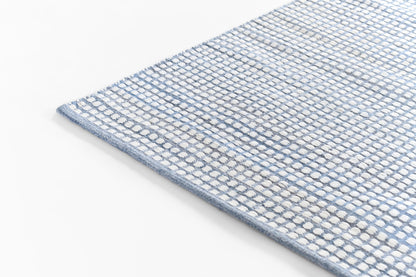 Caicos CAI-1 Blue Area Rug, sustainable PET fiber, geometric flatwoven indoor-outdoor rug
