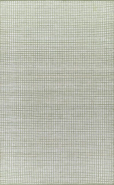 Caicos CAI-1 Green Area Rug, eco-friendly handwoven PET with geometric patterns