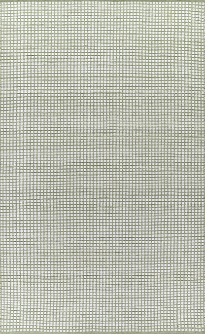 Caicos CAI-1 Green Area Rug, eco-friendly handwoven PET with geometric patterns