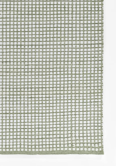 Caicos CAI-1 Green Area Rug, eco-friendly handwoven PET with geometric patterns