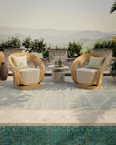 Caicos CAI-1 Green Area Rug, eco-friendly handwoven PET with geometric patterns