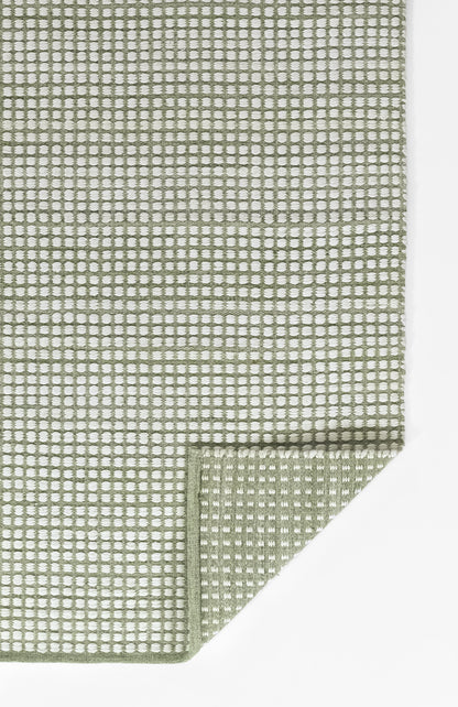 Caicos CAI-1 Green Area Rug, eco-friendly handwoven PET with geometric patterns