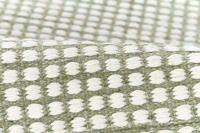 Caicos CAI-1 Green Area Rug, eco-friendly handwoven PET with geometric patterns