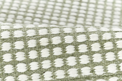 Caicos CAI-1 Green Area Rug, eco-friendly handwoven PET with geometric patterns