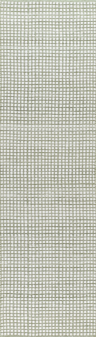 Caicos CAI-1 Green Area Rug, eco-friendly handwoven PET with geometric patterns