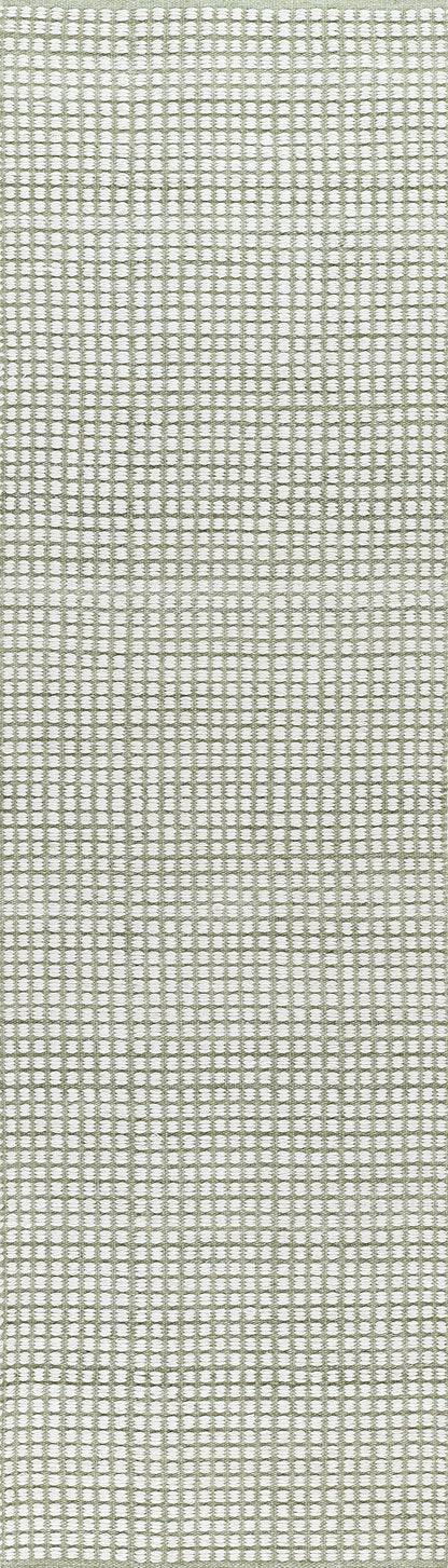 Caicos CAI-1 Green Area Rug, eco-friendly handwoven PET with geometric patterns