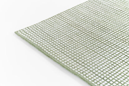 Caicos CAI-1 Green Area Rug, eco-friendly handwoven PET with geometric patterns