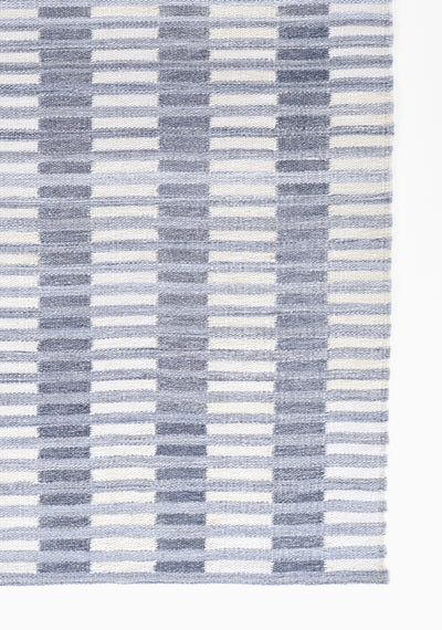 Caicos CAI-2 Blue Area Rug, handwoven sustainable PET with coastal geometric design