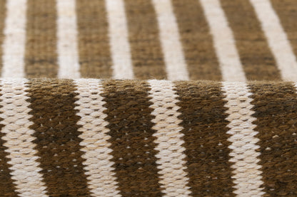 Caicos CAI-4 Brown Area Rug, sustainable handwoven PET with earthy geometric design