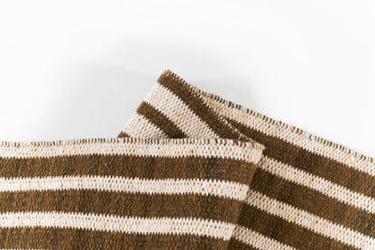 Caicos CAI-4 Brown Area Rug, sustainable handwoven PET with earthy geometric design