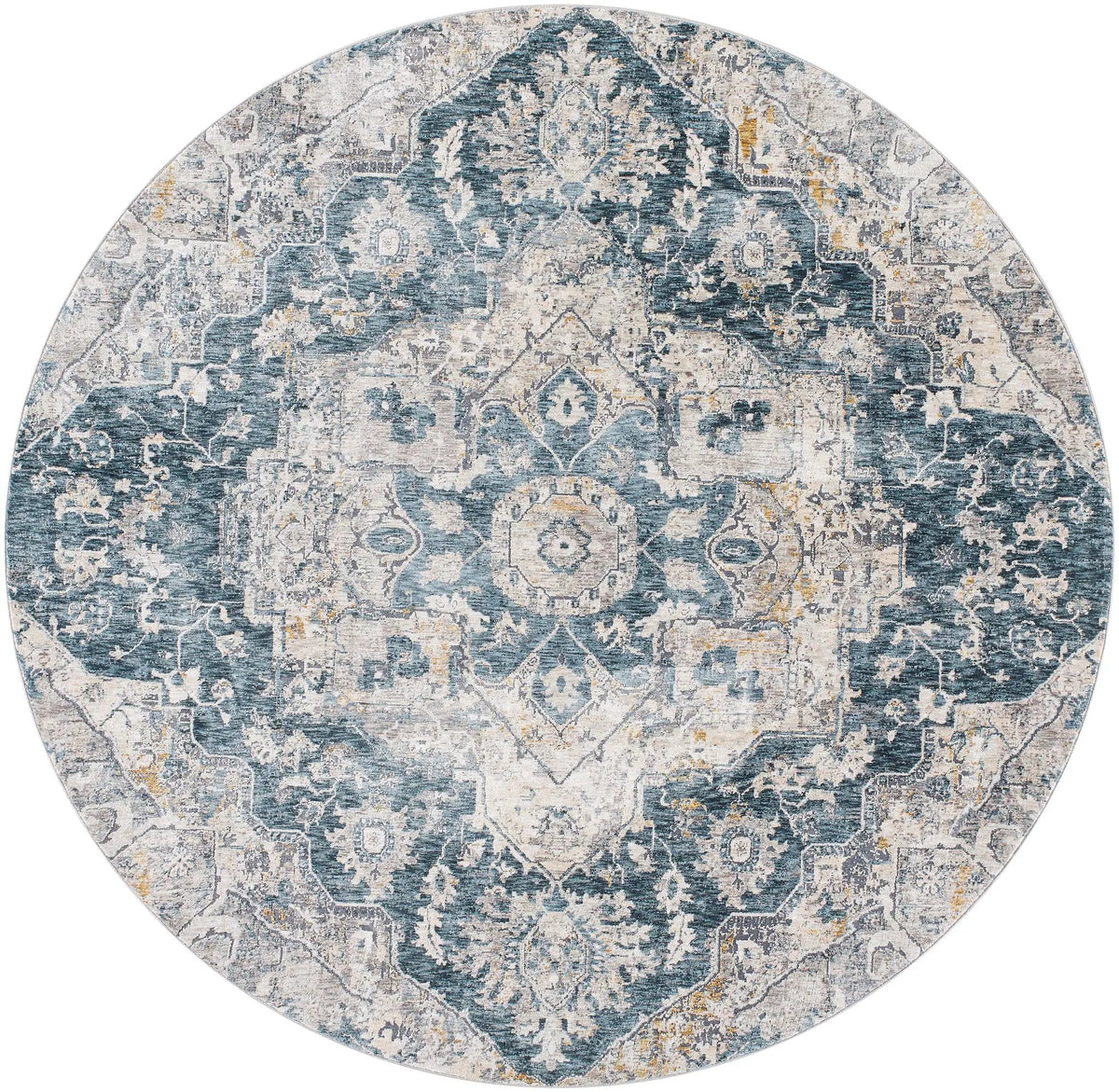 Cardiff CDF-2307 Deep-Teal Area Rug by LIVABLISS