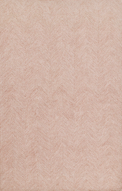 Charles CHR-1 Pink Area Rug with a classic herringbone zig-zag pattern in a muted pink hue.