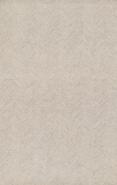 Charles CHR-1 Taupe Area Rug featuring a classic herringbone pattern in neutral taupe and cream.