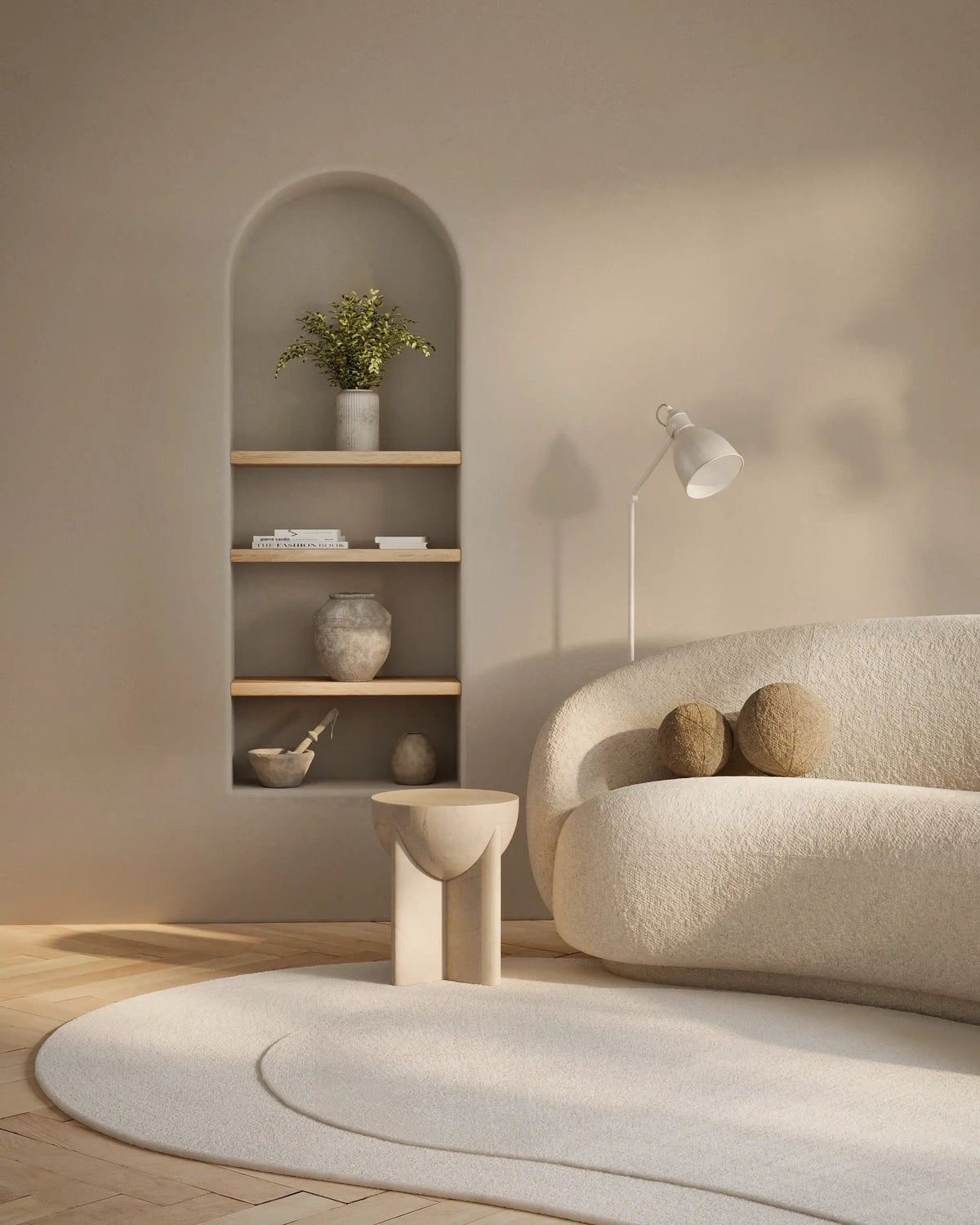 Claude CUD-1 Ivory Area Rug by Momeni