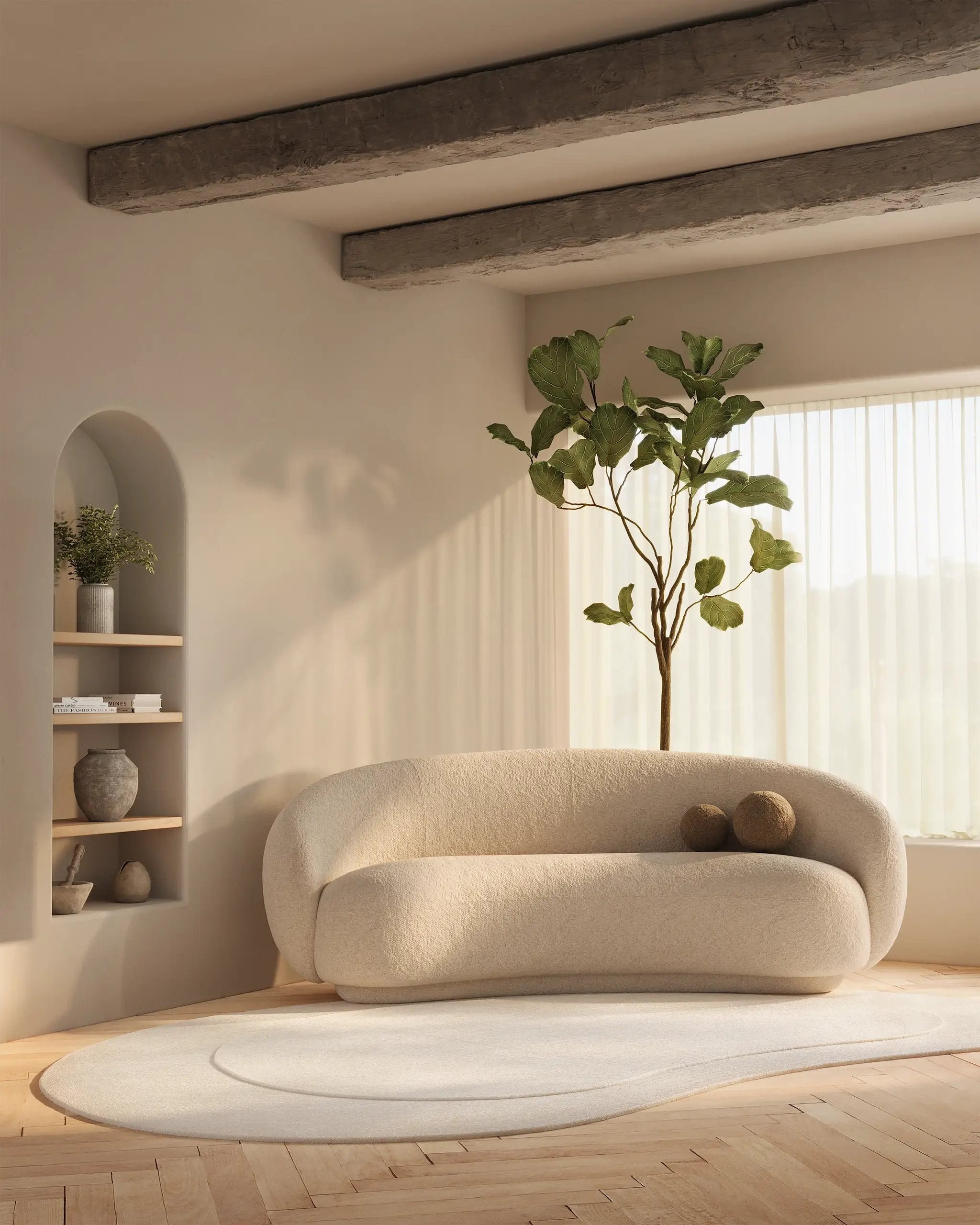 Claude CUD-1 Ivory Area Rug by Momeni