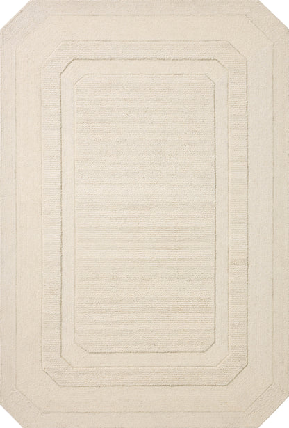 A hand-tufted wool area rug in refined ivory tones with traditional motifs, the Clayton CLN-01 Ivory Area Rug grounds your room beautifully