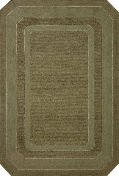 The Clayton CLN-01 Olive Area Rug is a hand-tufted wool area rug that radiates earthy olive charm and traditional elegance