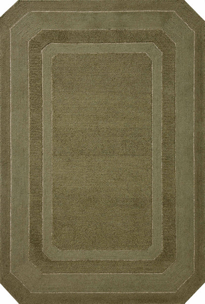 The Clayton CLN-01 Olive Area Rug is a hand-tufted wool area rug that radiates earthy olive charm and traditional elegance