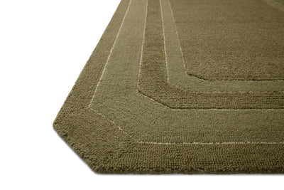 The Clayton CLN-01 Olive Area Rug is a hand-tufted wool area rug that radiates earthy olive charm and traditional elegance