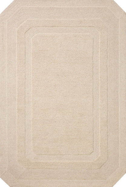 Layered in cozy oatmeal hues with traditional patterns, the Clayton CLN-01 Oatmeal Area Rug is a hand-tufted wool area rug perfect for any setting