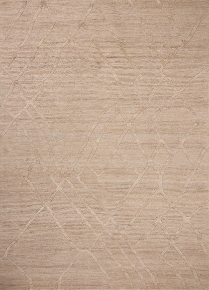 The Cline CLI-01 Champagne Area Rug pairs champagne tones with a hand-woven 100% wool area rug for lasting style
