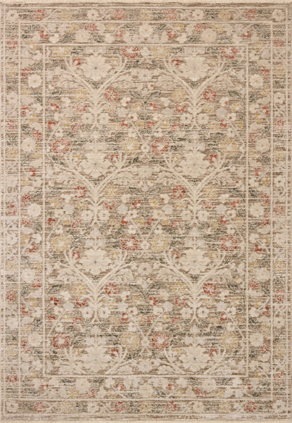The Clarisse CLS-01 Grey / Multi Area Rug offers elegant grey and vibrant multi-toned sophistication and traditional and floral charm in a power-loomed polyester area rug