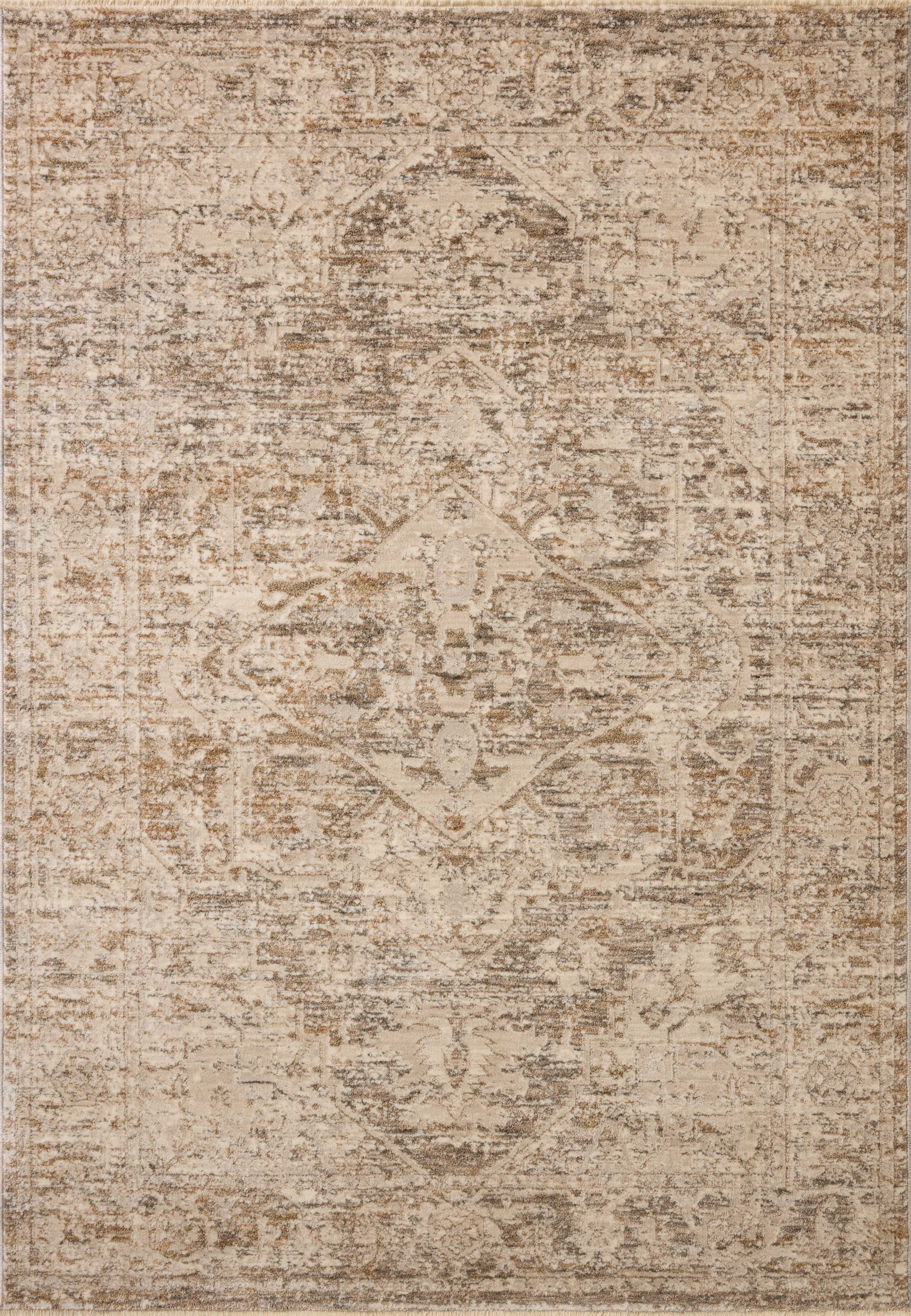 The Clarisse CLS-02 Smoke / Natural Area Rug brings smoky and warm natural character and traditional and floral flair to your home in a power-loomed polyester area rug