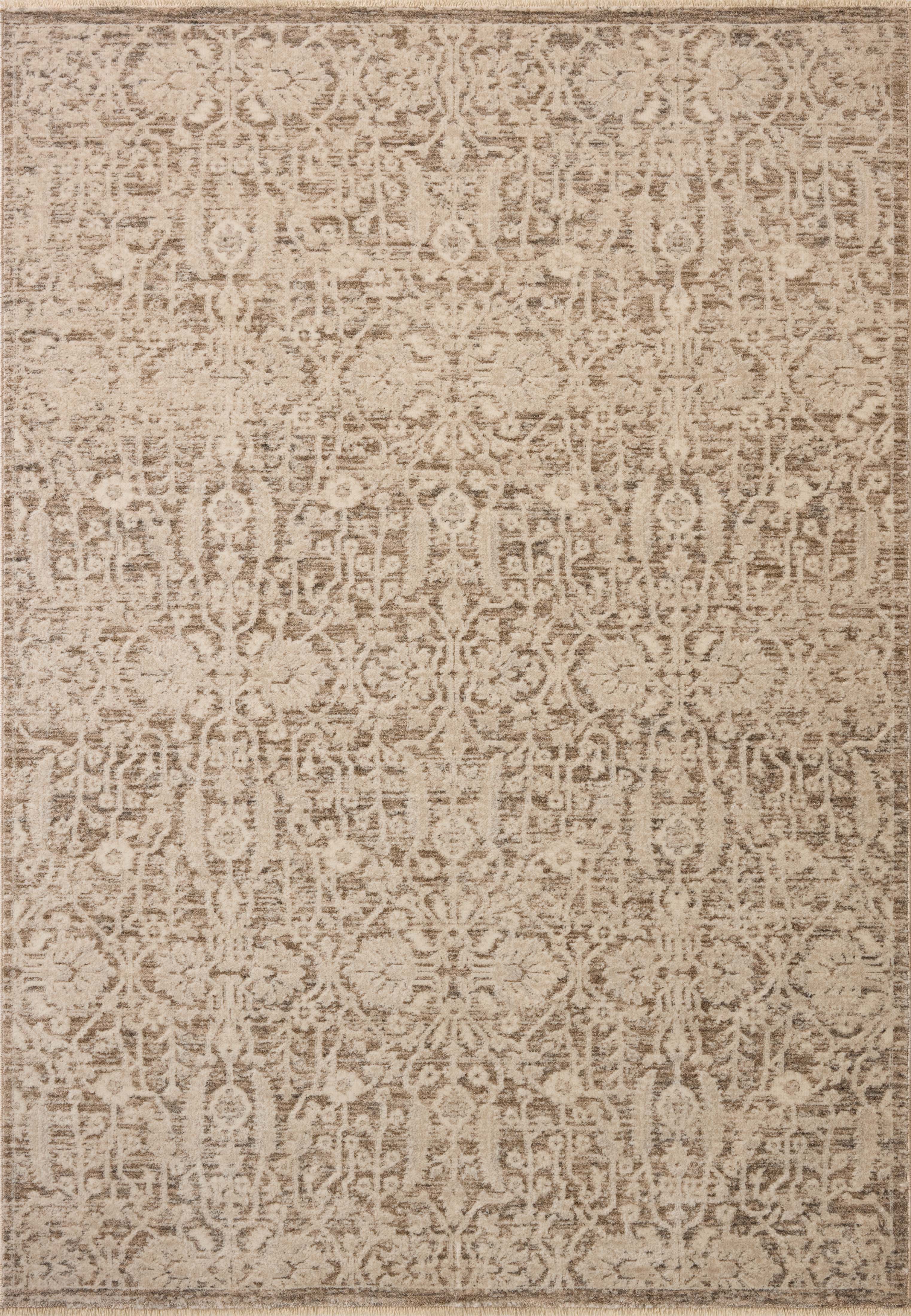 Dressed in misty and bone hues with traditional and floral detail, the Clarisse CLS-06 Fog / Bone Area Rug is a power-loomed polyester area rug that completes any room