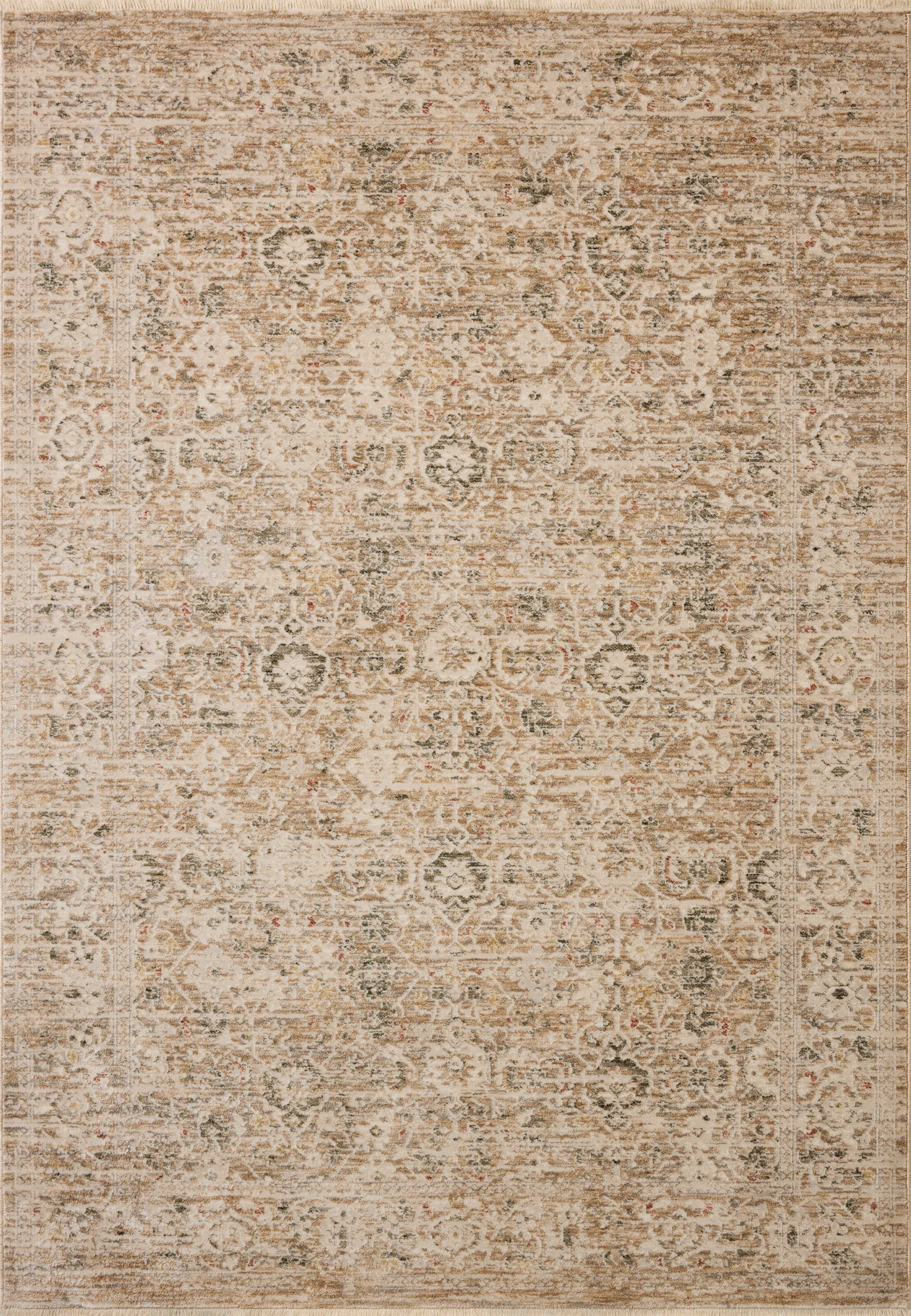The Clarisse CLS-07 Natural / Granite Area Rug transforms any space with warm natural and striking granite tones and traditional and floral design in a power-loomed polyester area rug