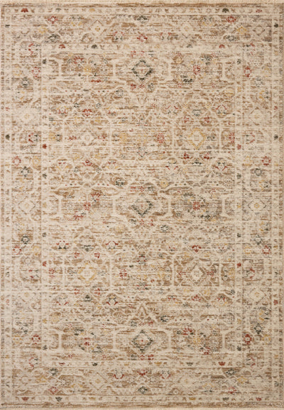 A power-loomed polyester area rug in warm natural and vibrant multi-toned tones with traditional and floral motifs, the Clarisse CLS-08 Natural / Multi Area Rug grounds your room beautifully