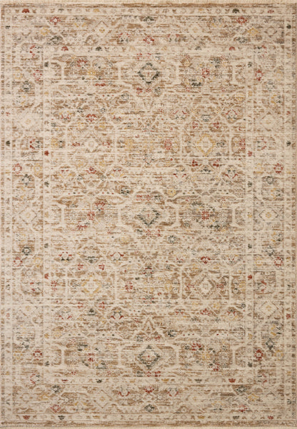 A power-loomed polyester area rug in warm natural and vibrant multi-toned tones with traditional and floral motifs, the Clarisse CLS-08 Natural / Multi Area Rug grounds your room beautifully