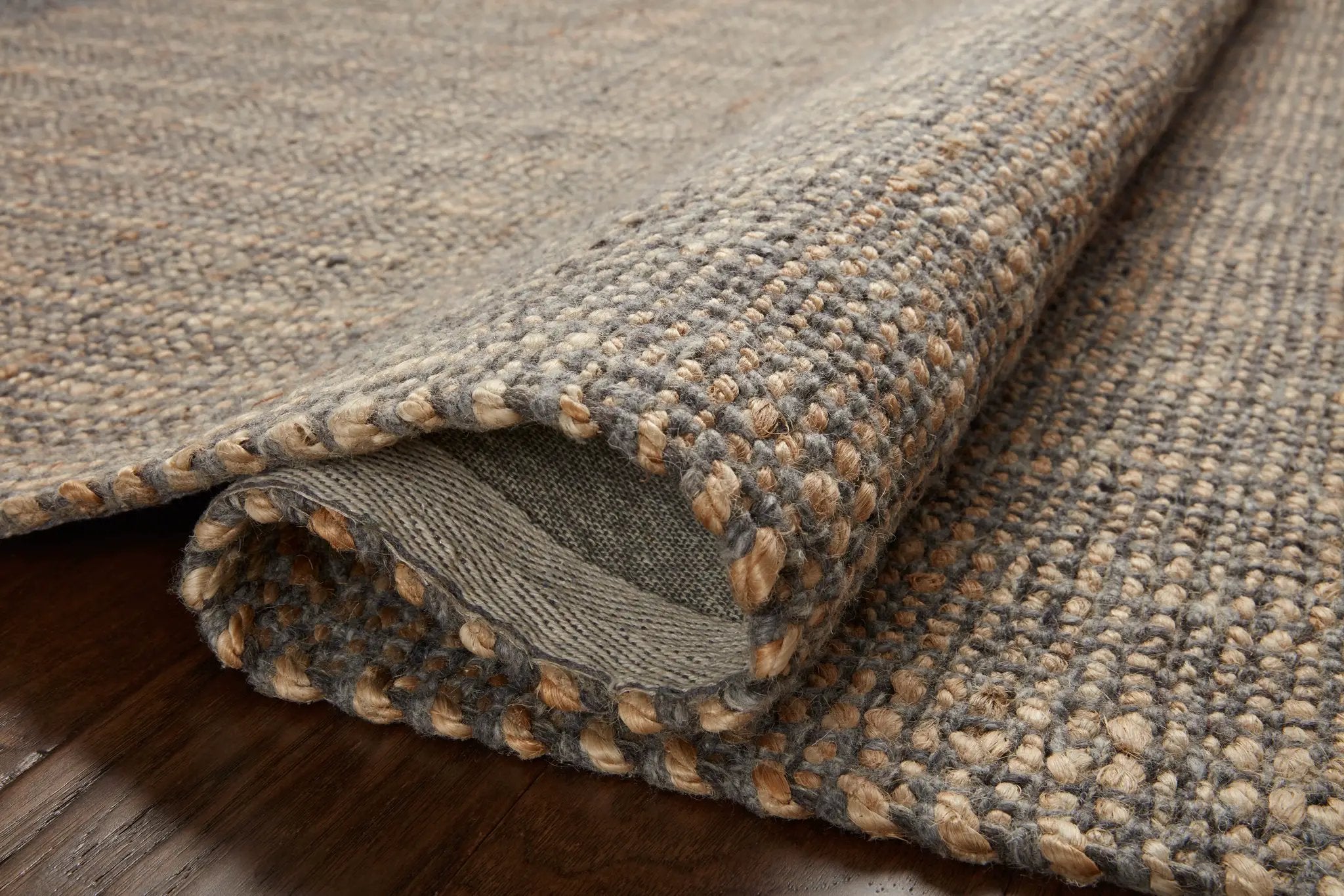 Cornwall CRN-01 Charcoal / Natural Area Rug by Jean Stoffer x Loloi