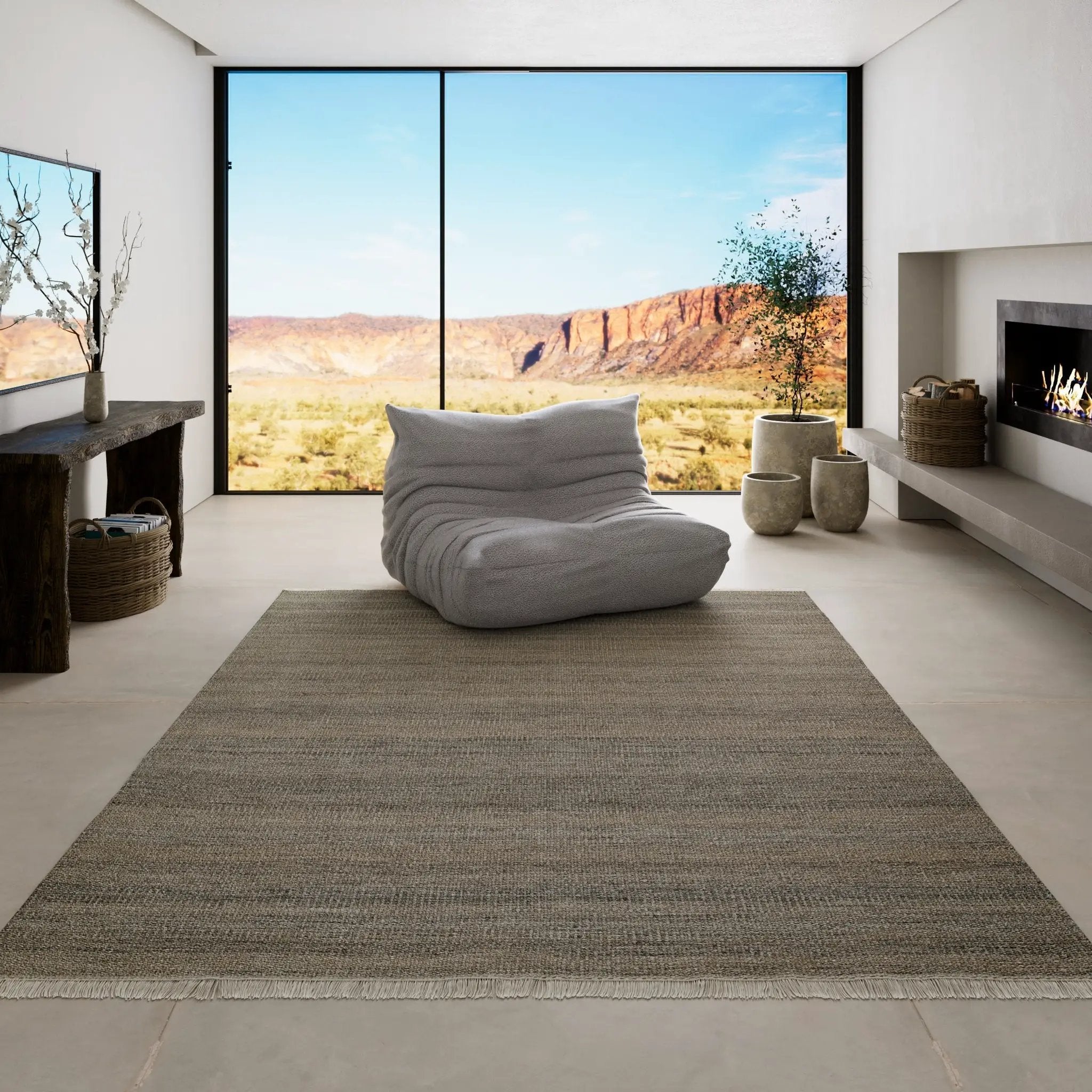 Cove CV-01 Gray Area Rug by Momeni