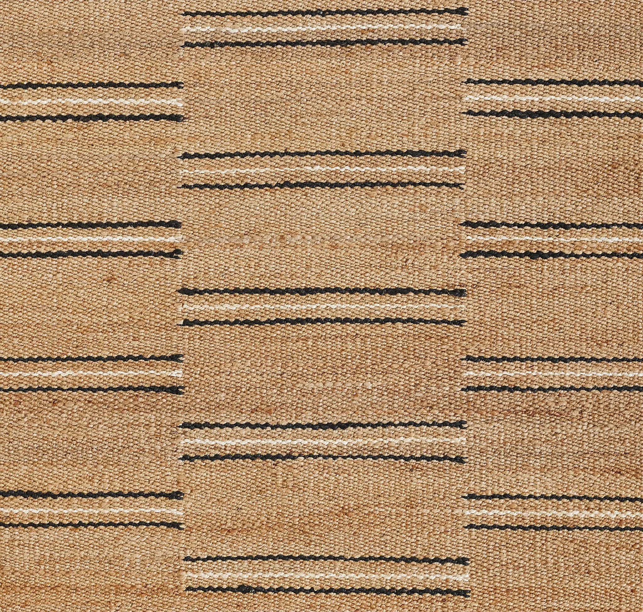 Crescent CRE-2 (Broken Stripes) Natural Area Rug by Erin Gates by Momeni