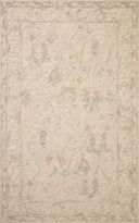Featuring refined ivory and breezy sky-blue hues and floral detail, the Cynthia CYN-02 Ivory / Sky Area Rug is a hand-tufted wool area rug for any room
