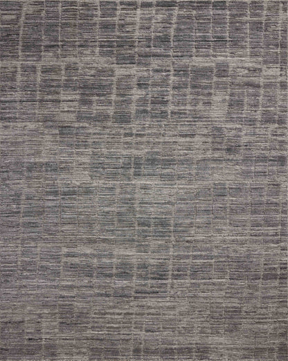 Expertly crafted as a hand-loomed bamboo and wool area rug with ribbed and graphic artistry, the Daniel DAN-01 Slate Area Rug captures cool slate tones beautifully