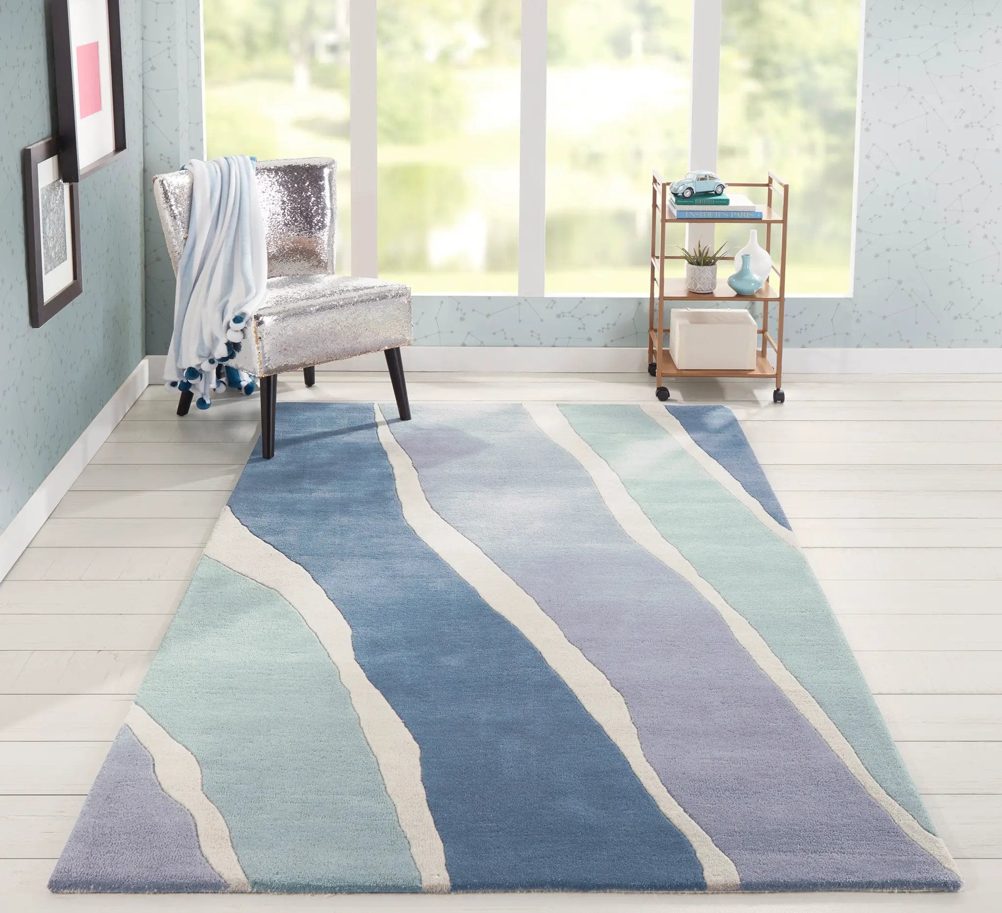 Delmar DEL-4 (Sorbet) Blue Area Rug by Novogratz by Momeni