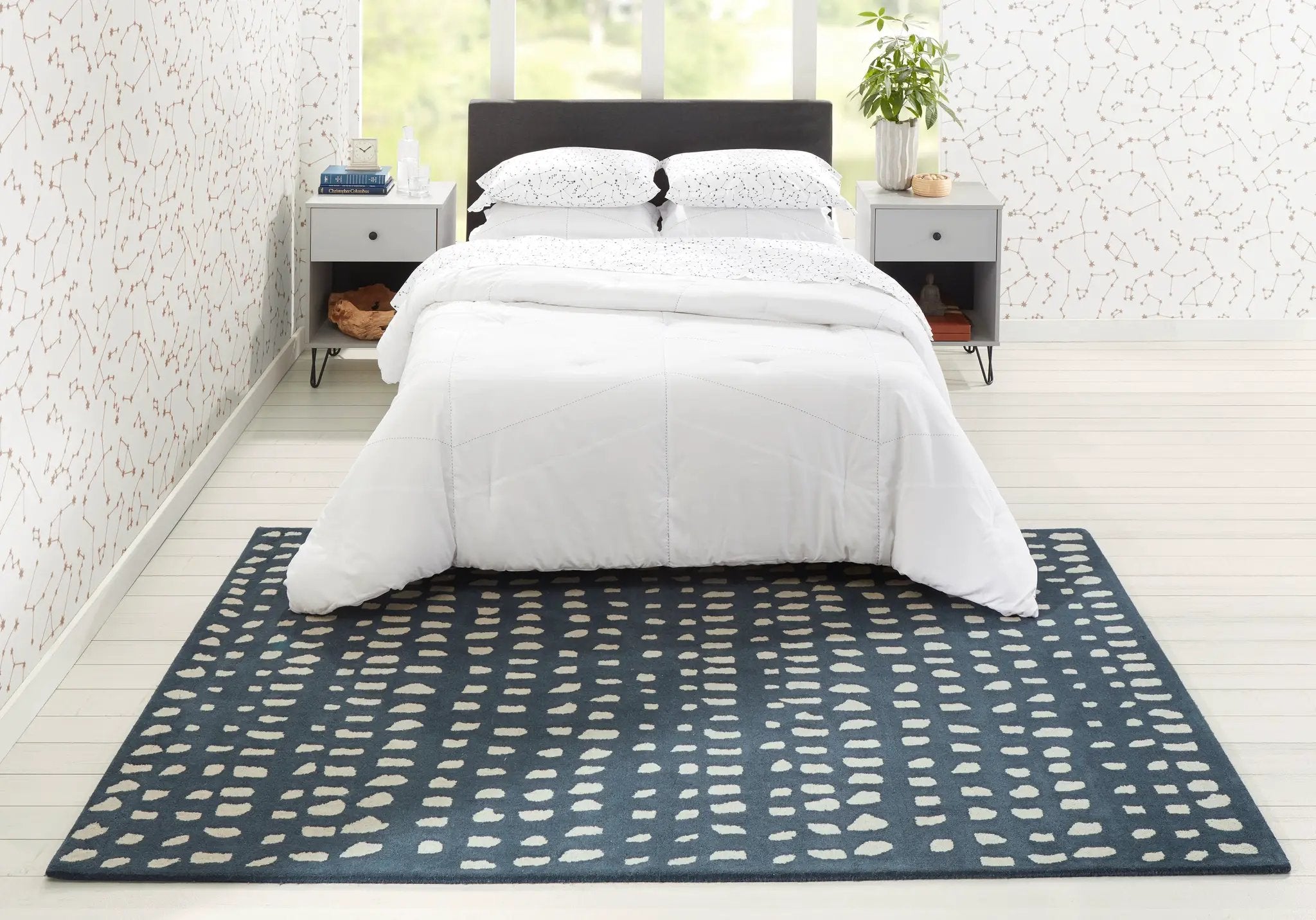 Delmar DEL-11 (Boho Dots) Blue Area Rug by Novogratz by Momeni