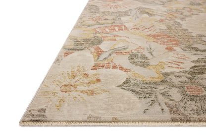 Layered in warm natural and sunrise hues with botanical patterns, the Eileen ELE-01 Natural / Sunrise Area Rug is a power-loomed polypropylene and polyester area rug perfect for any setting