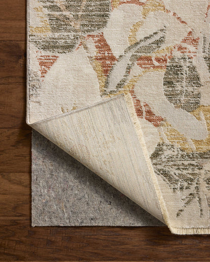 Layered in warm natural and sunrise hues with botanical patterns, the Eileen ELE-01 Natural / Sunrise Area Rug is a power-loomed polypropylene and polyester area rug perfect for any setting