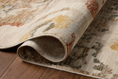 The Eileen ELE-02 Mist / Sunset Area Rug showcases soft misty and glowing sunset tones in a power-loomed polypropylene and polyester area rug with botanical style