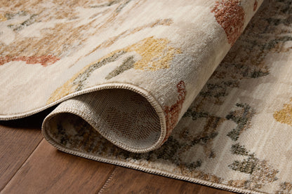 The Eileen ELE-02 Mist / Sunset Area Rug showcases soft misty and glowing sunset tones in a power-loomed polypropylene and polyester area rug with botanical style