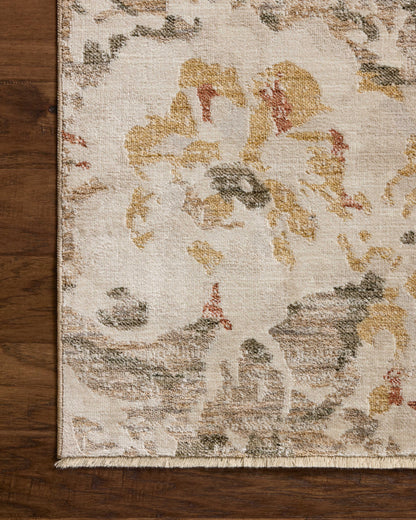 The Eileen ELE-02 Mist / Sunset Area Rug showcases soft misty and glowing sunset tones in a power-loomed polypropylene and polyester area rug with botanical style