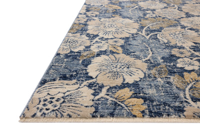 Featuring casual denim and warm natural hues and botanical detail, the Eileen ELE-03 Denim / Natural Area Rug is a power-loomed polypropylene and polyester area rug for any room