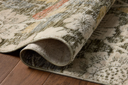 The Eileen ELE-03 Olive / Multi Area Rug pairs earthy olive and vibrant multi-toned tones and botanical patterns in a power-loomed polypropylene and polyester area rug