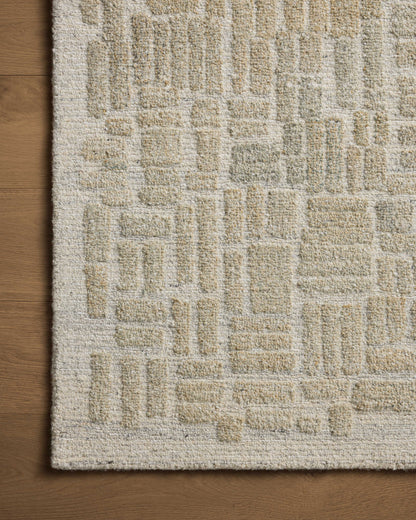 The Elias ELA-01 Pebble / Sage Area Rug delivers subtle pebble and calming sage beauty and graphic and high-low textured elegance in a hand-tufted wool area rug