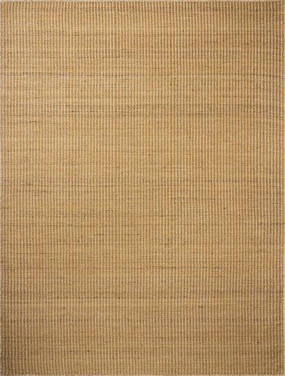 The Elma ELM-01 Wheat Area Rug combines golden wheat tones and striped patterns in a hand-woven wool and cotton area rug for effortless elegance