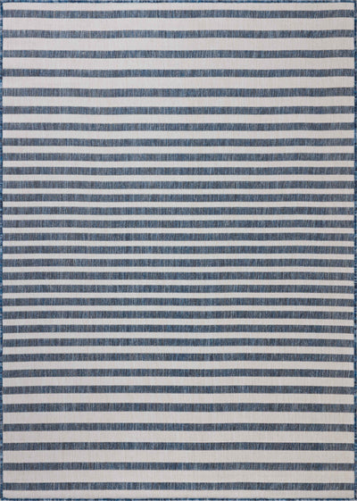 The Easton ESN-03 Denim / Ivory Area Rug delivers casual denim and refined ivory beauty in a power-loomed polypropylene area rug