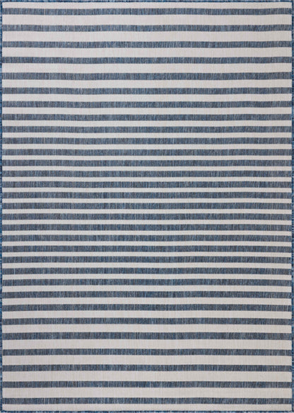 The Easton ESN-03 Denim / Ivory Area Rug delivers casual denim and refined ivory beauty in a power-loomed polypropylene area rug