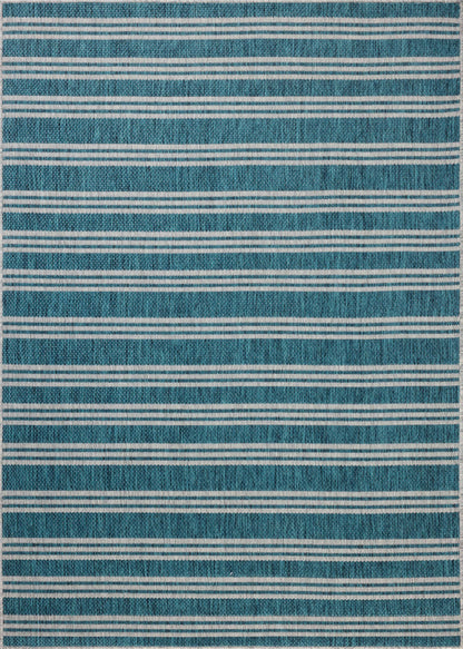 Designed in vibrant teal and misty hues, the Easton ESN-04 Teal / Fog Area Rug is a power-loomed polypropylene area rug that stands out